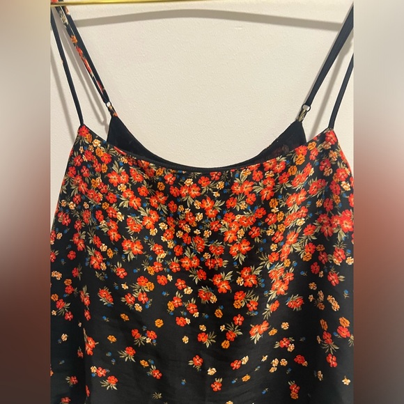INTIMATELY FREE PEOPLE Black/Red Floral Spaghetti Strap Ruffle Top - Picture 8 of 10